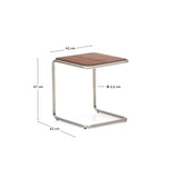 Beistelltisch Tarsel aus Nussbaumfurnier mit Gestell aus gebürstetem Edelstahl 42 x 47 cm von Kave Home – Bild 10