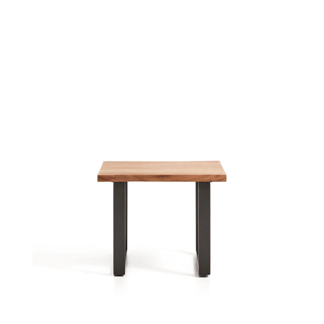 Beistelltisch Uxue aus massivem Akazienholz mit Beinen aus schwarzem Stahl 65 x 65 cm von Kave Home – Bild 1