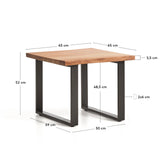 Beistelltisch Uxue aus massivem Akazienholz mit Beinen aus schwarzem Stahl 65 x 65 cm von Kave Home – Bild 2