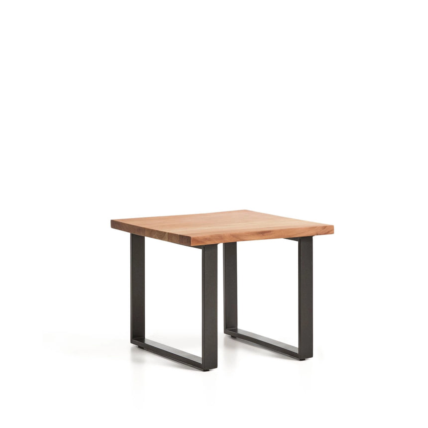 Beistelltisch Uxue aus massivem Akazienholz mit Beinen aus schwarzem Stahl 65 x 65 cm von Kave Home – Bild 3