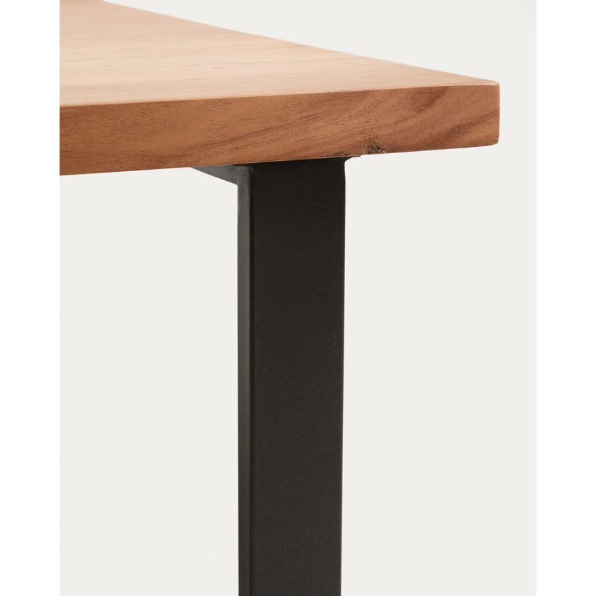 Beistelltisch Uxue aus massivem Akazienholz mit Beinen aus schwarzem Stahl 65 x 65 cm von Kave Home – Bild 6