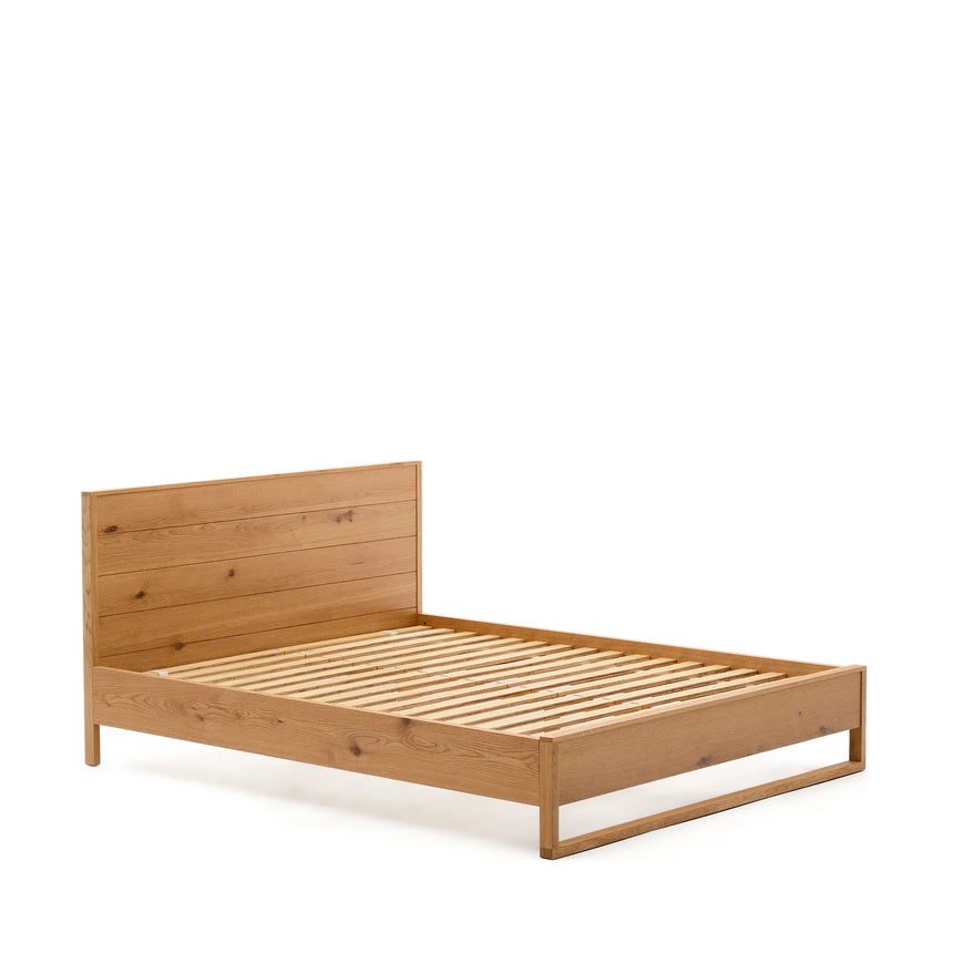 Bett Alguema aus Eichenfurnier mit naturfarbenem Finish für 160 x 200 cm grosse Matratze von Kave Home – Produktbild 11