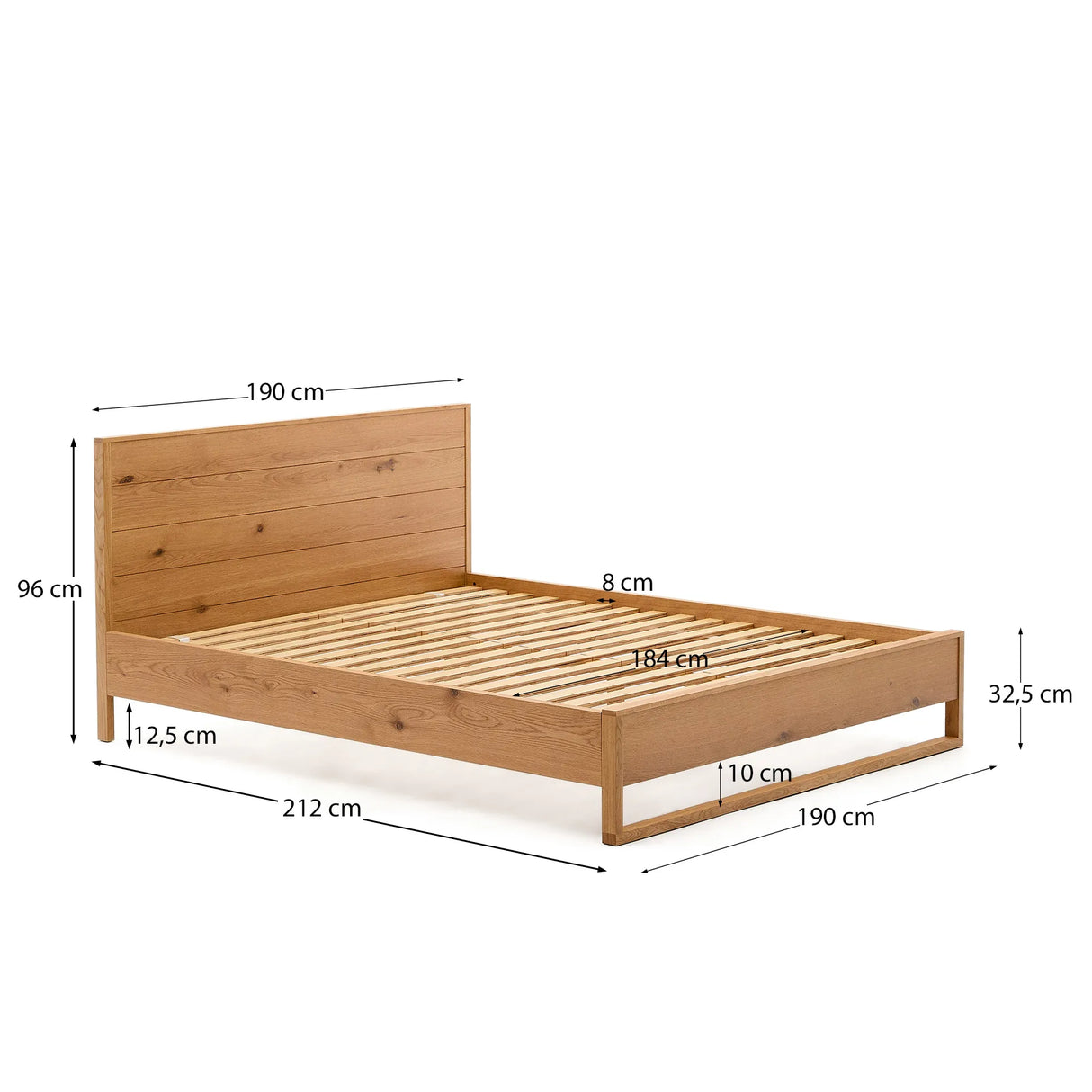 Bett Alguema aus Eichenfurnier mit naturfarbenem Finish für 180 x 200 cm grosse Matratze von Kave Home – Produktbild 5