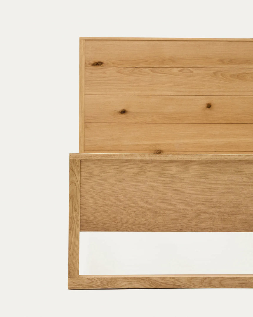 Bett Alguema aus Eichenfurnier mit naturfarbenem Finish für eine 90 x 190 cm große Matratze von Kave Home – Produktbild 2