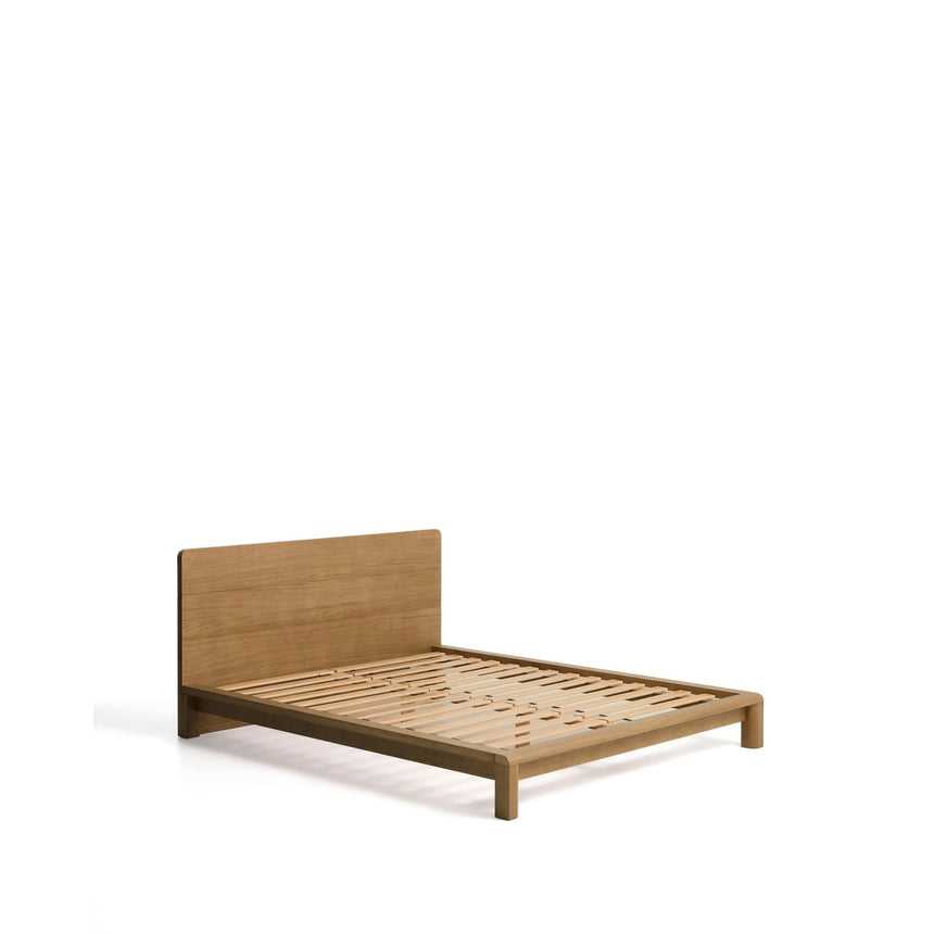 Bett Arelida aus Furnier und massivem Eichenholz mit hellbraunem Finish für Matratze 160 x 200 cm FSC Mix Credit von Kave Home – Bild 7