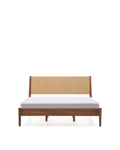 Bett Elan aus Furnier und massivem Walnussholz mit Seil Matratze 160 x 200 cm FSC Mix Credit von Kave Home – Produktbild 9
