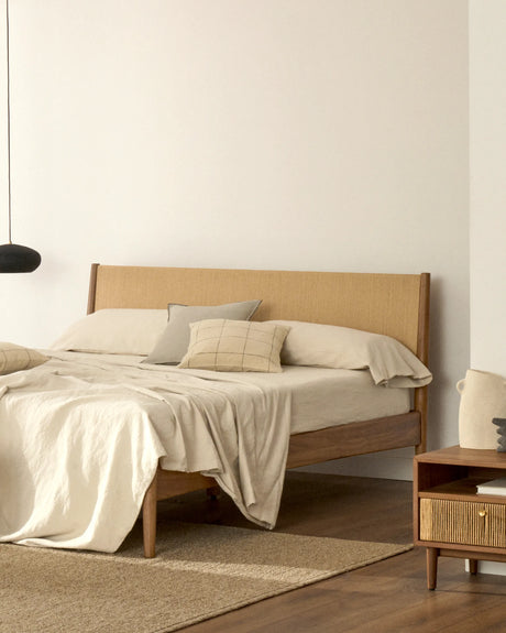 Bett Elan aus Furnier und massivem Walnussholz mit Seil Matratze 180 x 200 cm FSC Mix Credit von Kave Home – Produktbild 7