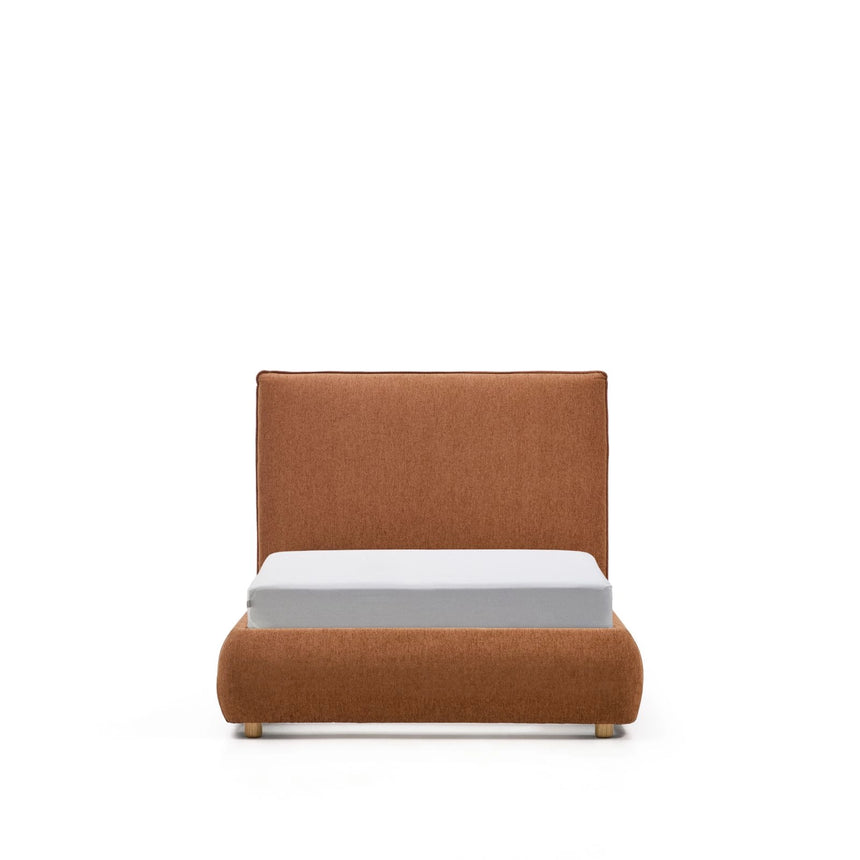 Bett Elerio mit dezent kupferfarbener Chenille für Matratzengröße 90 x 200 cm von Kave Home – Bild 1