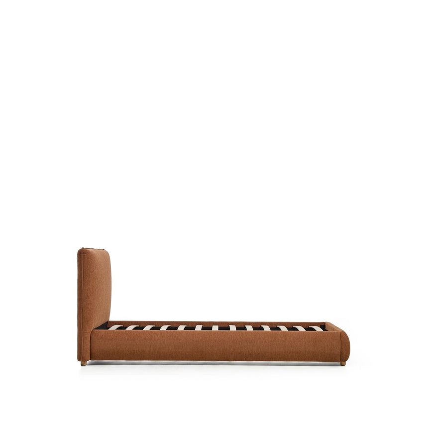 Bett Elerio mit dezent kupferfarbener Chenille für Matratzengröße 90 x 200 cm von Kave Home – Bild 3
