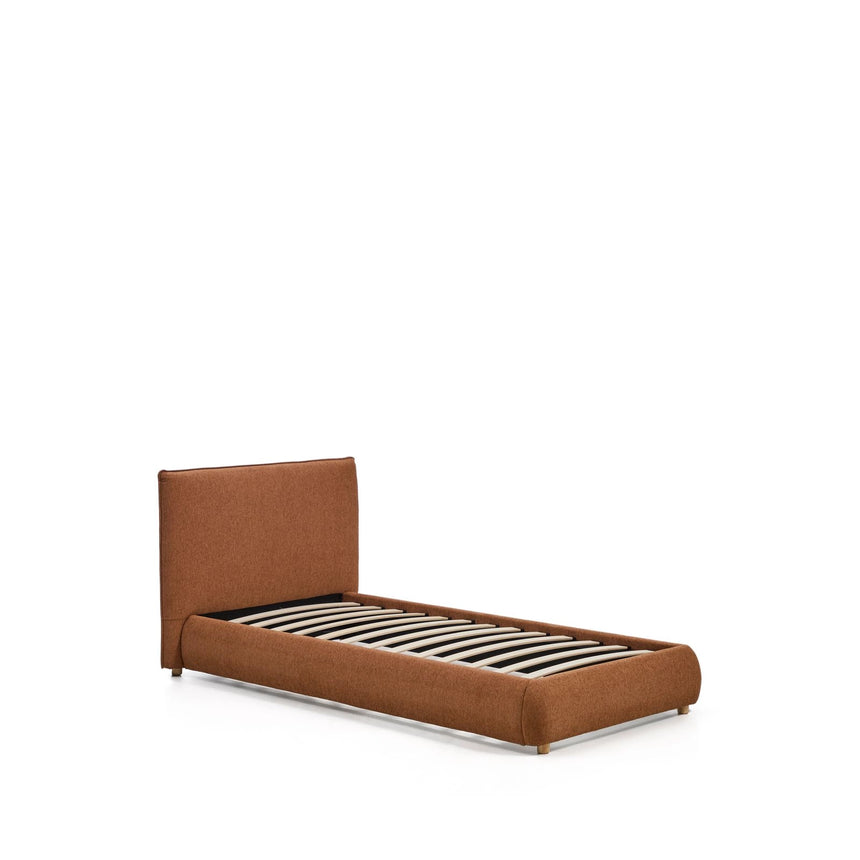 Bett Elerio mit dezent kupferfarbener Chenille für Matratzengröße 90 x 200 cm von Kave Home – Bild 4