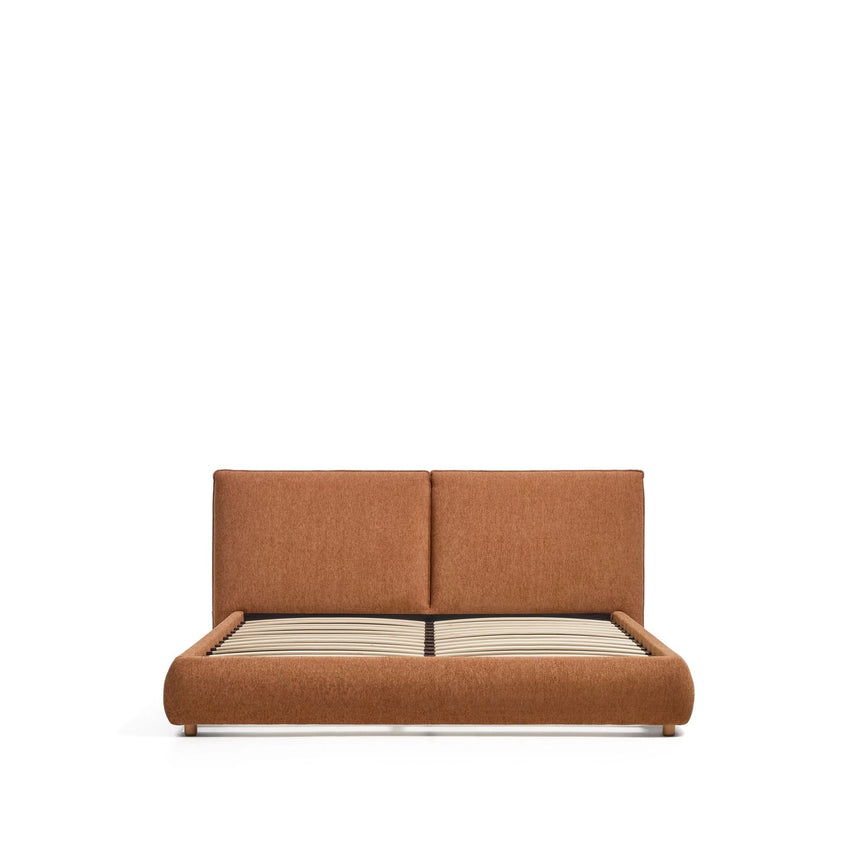 Bett Elerio mit kupferfarbener Chenille für Matratzengröße 180 x 200 cm von Kave Home – Bild 4