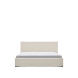 Bett Nahiri aus beigefarbener Chenille mit Klappbettkasten für eine Matratze von 150 x 200 cm von Kave Home – Bild 1
