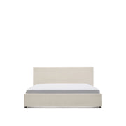 Bett Nahiri aus beigefarbener Chenille mit Klappbettkasten für eine Matratze von 160 x 200 cm von Kave Home – Bild 1