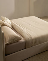 Bett Nahiri aus beigefarbener Chenille mit Klappbettkasten für eine Matratze von 160 x 200 cm von Kave Home – Bild 4
