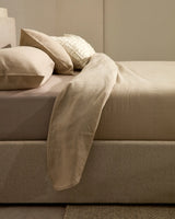Bett Nahiri aus beigefarbener Chenille mit Klappbettkasten für eine Matratze von 160 x 200 cm von Kave Home – Bild 5