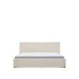 Bett Nahiri aus beigefarbener Chenille mit Klappbettkasten für eine Matratze von 180 x 200 cm von Kave Home – Bild 1