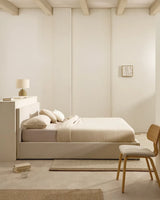 Bett Nahiri aus beigefarbener Chenille mit Klappbettkasten für eine Matratze von 180 x 200 cm von Kave Home – Bild 2