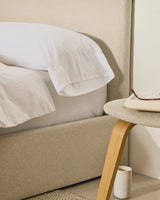 Bett Nahiri aus beigefarbener Chenille mit Klappbettkasten für eine Matratze von 90 x 200 cm von Kave Home – Bild 3