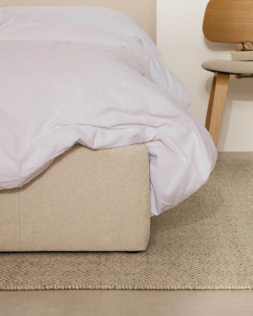 Bett Nahiri aus beigefarbener Chenille mit Klappbettkasten für eine Matratze von 90 x 200 cm von Kave Home – Bild 4