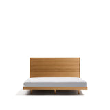 Bett Norlen aus Eichenfurnier mit naturfarbenem Finish und LED-Licht für Matratzen 160 x 200 cm FSC Mix Credit von Kave Home – Bild 1