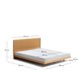 Bett Norlen aus Eichenfurnier mit naturfarbenem Finish und LED-Licht für Matratzen 160 x 200 cm FSC Mix Credit von Kave Home – Bild 4