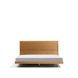 Bett Norlen aus Eichenfurnier mit naturfarbenem Finish und LED-Licht für Matratzen 180 x 200 cm FSC Mix Credit von Kave Home – Bild 1