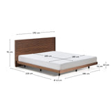 Bett Norlen aus Nussbaumfurnier mit dunklem Finish und LED-Licht für Matratzen 180 x 200 cm FSC Mix Credit von Kave Home – Produktbild 6