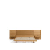 Bett Norlen mit 2 Nachttischen aus Eichenfurnier mit naturfarbenem Finish und LED-Licht für Matratzen 160 x 200 cm FSC Mix Credit von Kave Home – Bild 5