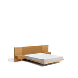 Bett Norlen mit 2 Nachttischen aus Eichenfurnier mit naturfarbenem Finish und LED-Licht für Matratzen 160 x 200 cm FSC Mix Credit von Kave Home – Bild 6