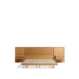 Bett Norlen mit 2 Nachttischen aus Eichenfurnier mit naturfarbenem Finish und LED-Licht für Matratzen 160 x 200 cm FSC Mix Credit von Kave Home – Bild 8