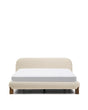 Bett Odina mit abnehmbarem Bezug aus ecrufarbenem Boucléstoff sowie Beinen aus massivem Eschenholz mit Nussbaum-Finish für Matratzen 180 x 200 cm von Kave Home – Produktbild 1