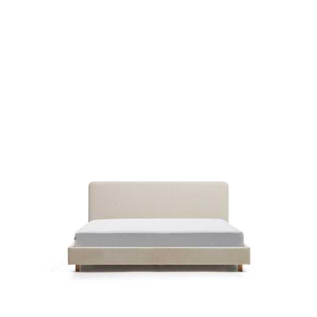 Bett Selven in beiger Chenille für Matratzen 150 x 200 cm von Kave Home – Bild 1