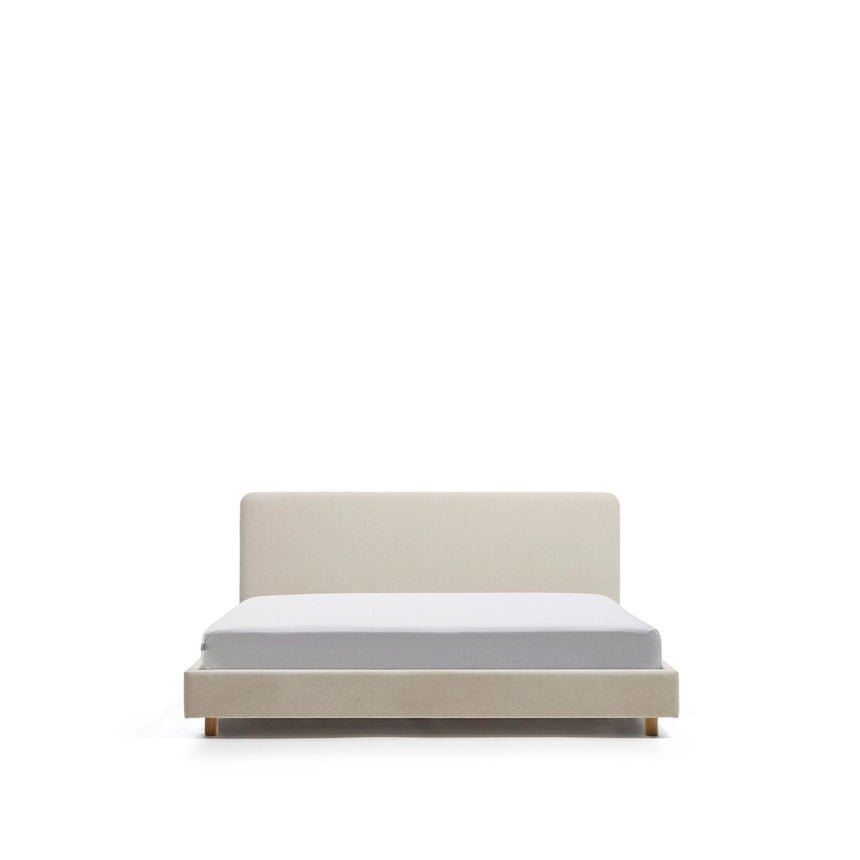 Bett Selven in beiger Chenille für Matratzen 150 x 200 cm von Kave Home – Bild 1