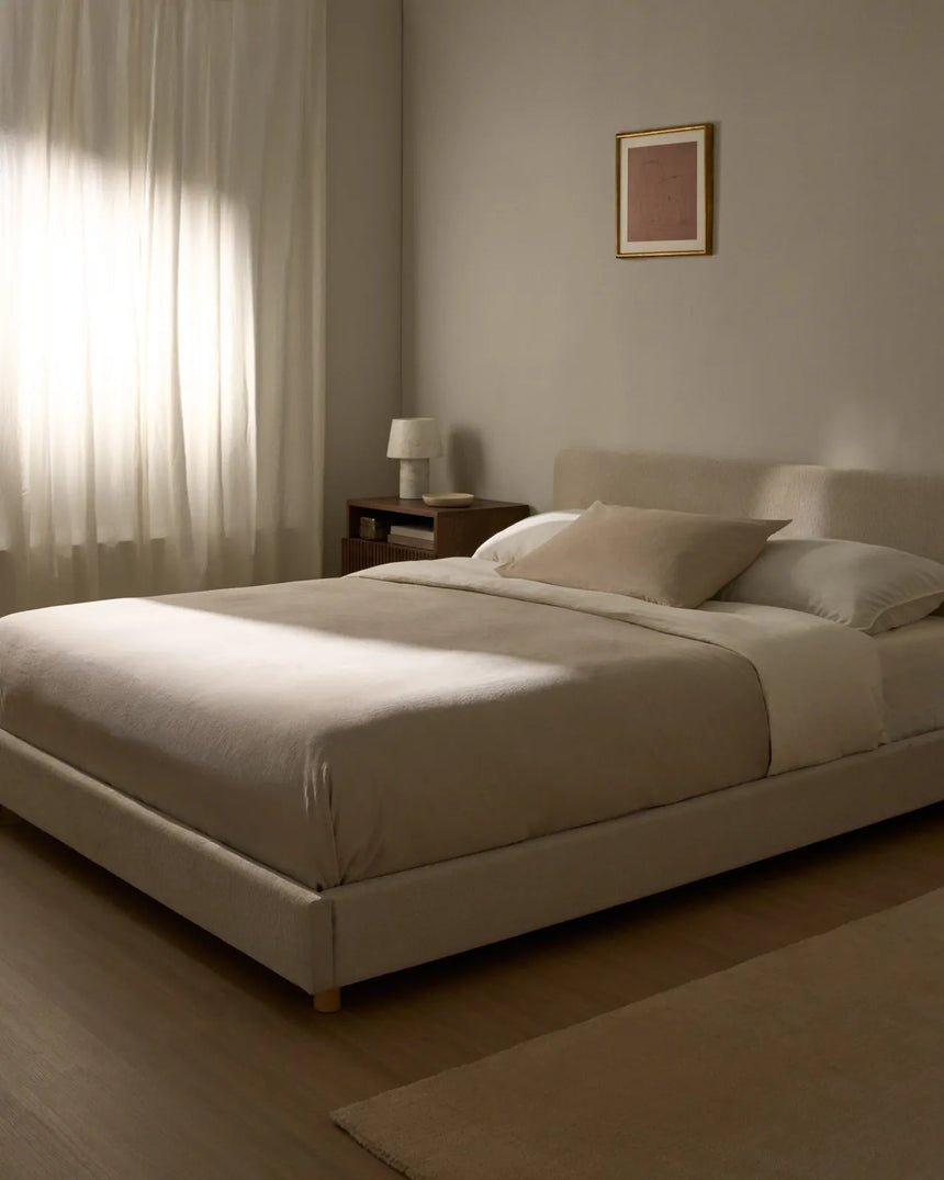 Bett Selven in beiger Chenille für Matratzen 150 x 200 cm von Kave Home – Bild 2