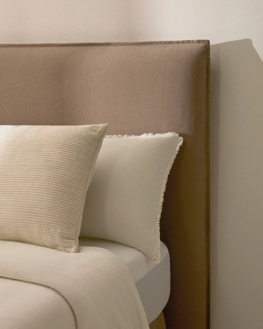 Bett mit abnehmbarem Bezug Jaira aus Leinen und Baumwolle taupe für eine Matratze von 150 x 190 cm FSC Mix Credit von Kave Home – Bild 4