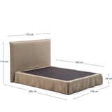 Bett mit abnehmbarem Bezug Jaira aus Leinen und Baumwolle taupe für eine Matratze von 150 x 190 cm FSC Mix Credit von Kave Home – Bild 5