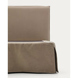 Bett mit abnehmbarem Bezug Jaira aus Leinen und Baumwolle taupe für eine Matratze von 150 x 190 cm FSC Mix Credit von Kave Home – Bild 8