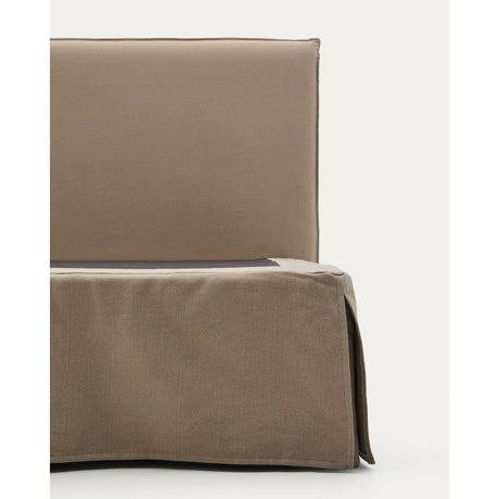 Bett mit abnehmbarem Bezug Jaira aus Leinen und Baumwolle taupe für eine Matratze von 150 x 190 cm FSC Mix Credit von Kave Home – Bild 8