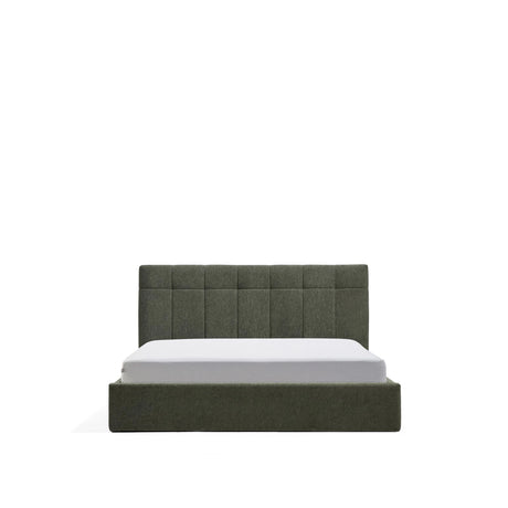 Bett mit klappbarem Bettkasten Darnela in moosgrüner Chenille für Matratzen 150 x 200 cm von Kave Home – Bild 1