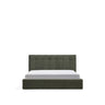 Bett mit klappbarem Bettkasten Darnela in moosgrüner Chenille für Matratzen 150 x 200 cm von Kave Home – Bild 1