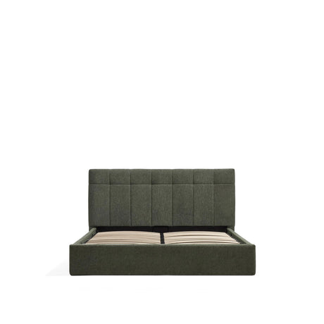 Bett mit klappbarem Bettkasten Darnela in moosgrüner Chenille für Matratzen 160 x 200 cm von Kave Home – Bild 3