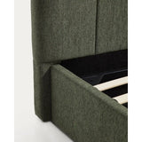 Bett mit klappbarem Bettkasten Darnela in moosgrüner Chenille für Matratzen 160 x 200 cm von Kave Home – Bild 8