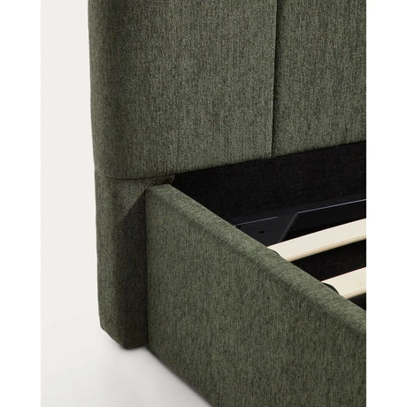 Bett mit klappbarem Bettkasten Darnela in moosgrüner Chenille für Matratzen 160 x 200 cm von Kave Home – Bild 8