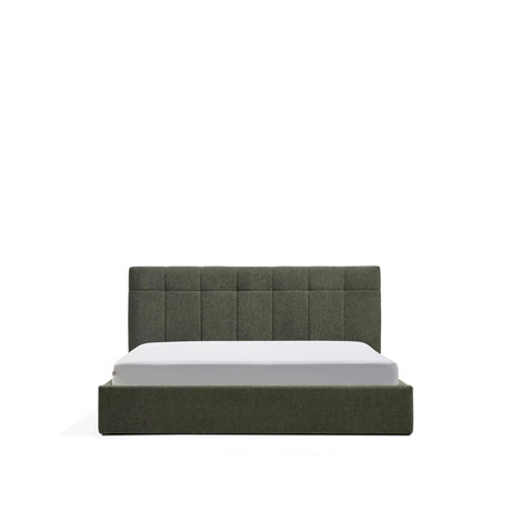Bett mit klappbarem Bettkasten Darnela in moosgrüner Chenille für Matratzen 180 x 200 cm von Kave Home – Bild 1