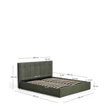 Bett mit klappbarem Bettkasten Darnela in moosgrüner Chenille für Matratzen 180 x 200 cm von Kave Home – Bild 2