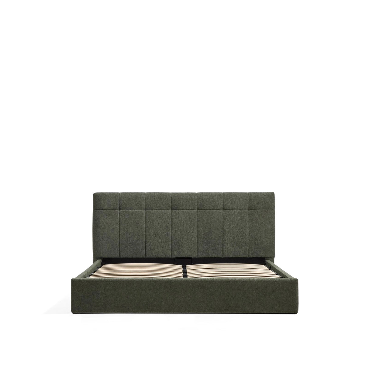 Bett mit klappbarem Bettkasten Darnela in moosgrüner Chenille für Matratzen 180 x 200 cm von Kave Home – Bild 3