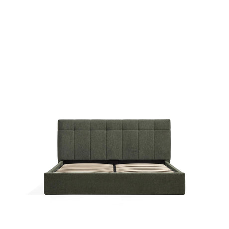 Bett mit klappbarem Bettkasten Darnela in moosgrüner Chenille für Matratzen 180 x 200 cm von Kave Home – Bild 3