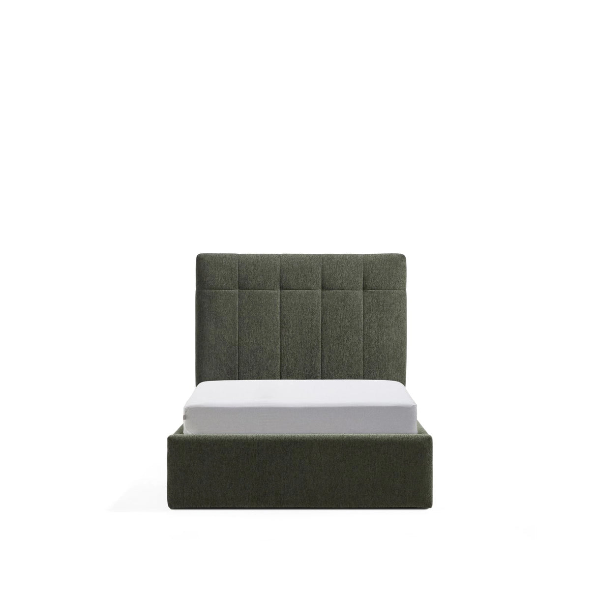 Bett mit klappbarem Bettkasten Darnela in moosgrüner Chenille für Matratzen 90 x 200 cm von Kave Home – Bild 1