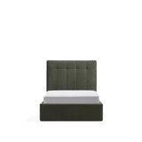Bett mit klappbarem Bettkasten Darnela in moosgrüner Chenille für Matratzen 90 x 200 cm von Kave Home – Bild 1