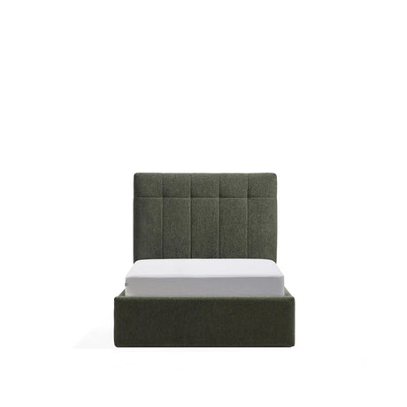 Bett mit klappbarem Bettkasten Darnela in moosgrüner Chenille für Matratzen 90 x 200 cm von Kave Home – Bild 1